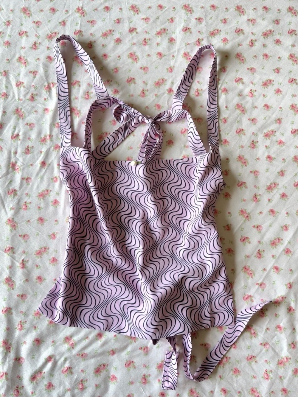& Other Stories Lavender Pink Wave-Print Tank Top
